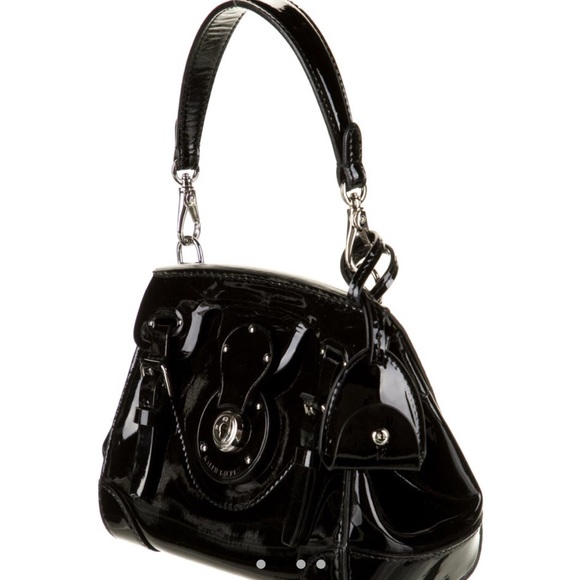 ***SOLD*** Ralph Lauren Ricky 18 Patent Leather Handle Handbag - Picture 3 of 7